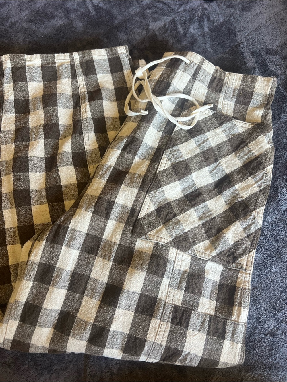 TALULAH Brown& White Checked Cargo Drawstring pants